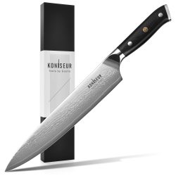 Kokkekniv 24 cm. 67 lag Damascus stål - KONISEUR - Tools By Gastro