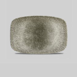 Raku topaz oblong tallerken 30 cm. (sort) Churchill