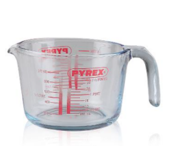 Pyrex Classic Målebæger 1 liter Klar - Rød skrift, hank