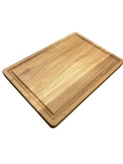 Skærebræt i olieret eg med saftrille 40x28 cm.