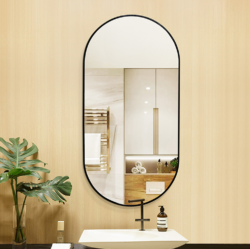 Koniseur spejl Yrsa  med  Sort alu ramme - Flere størrelser