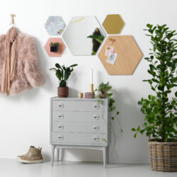 Magnetisk glastavle Hexagonal 42 cm. -Flere farver