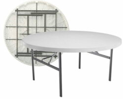 Lifetime rundt klapbord - Ø 183 cm, hvid