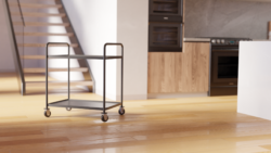 SORT RULLEBORD 2 HYLDER 70X38X80 CM