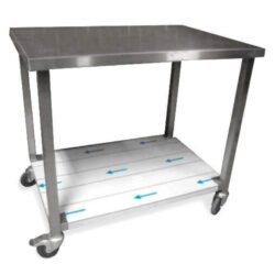 Rullebord i stål med underhylde, kraftig model, mange størrelser