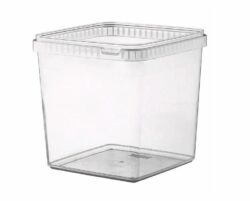 Plastbøtte firkantet klar, 5000 ml u/ låg.