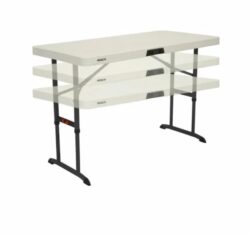 Lifetime klapbord 122 x 61 med justerbar højde, offwhite