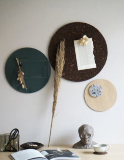 Magnetisk cirkeltavle 25 cm - valnød finer