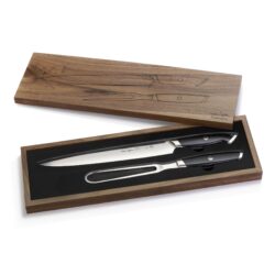 Forskæresæt 26 cm. forskærerkniv  + 16 cm. stegegaffel af Svensk Damaskus stål - Cangshan Thomas Keller Signature Collection