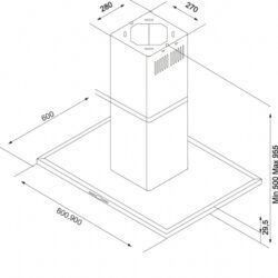 Silverline Nordic Dark Ada 60 cm, sort m/sort glastop
