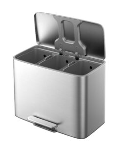 Steel Function 3-rum skraldespand med pedal, 3 x 12L. - Med soft luk