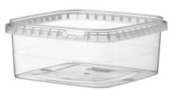 Plastbøtte firkantet klar, 1500 ml u/ låg