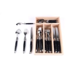 Laguiole bestik kasse 24 dele sort.