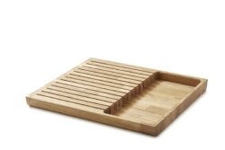 MASSIVTRÆ EGE SKUFFE INDSATS TIL 13 STK. KNIVE -  - LB: ca. 418/420x472mm