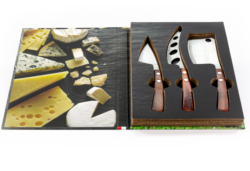 Legnoart Lattevivo Ostesæt m. 3 dele - Mørkt træskaft, lys træ-æske