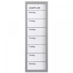 Whiteboard ugetavle 20 x 60 cm. Dansk