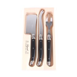 Laguiole ostesæt I sort 3 dele