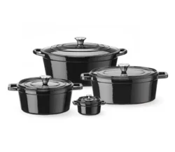 Støbejernsgryde sort emajle, Hendi - flere størrelser