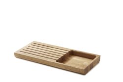 MASSIVTRÆ EGE SKUFFE INDSATS TIL 6 STK. KNIVE LBH: 472x220x40mm