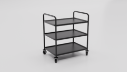 SORT RULLEBORD 3 HYLDER 70X38X80 CM