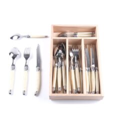 Laguiole bestik kasse 24 dele ivory.