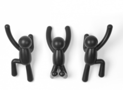 Buddy knager fra Umbra - 3 stk - Sort