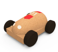 Legetøjsbil i økologisk kork - naturfarvet