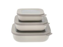 Mepal Cirqula lav Rekt. skålesæt m.låg 3 stk. Nordic Hvid