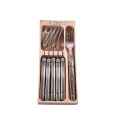 6 stk. Laguiole Debutant spisegafler i trækasse - rustfrit stål