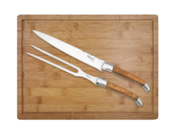 Laguiole By Hâws skæresæt, oliventræ, inkl skærebræt af bambus