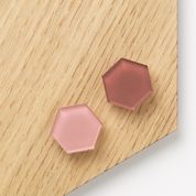 Super stærk magnet hexagon med rosa og terracotta akryl (2 stk)