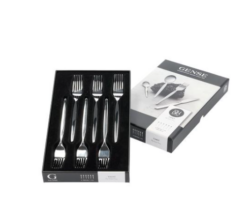 Gense Twist Kagegaffel 16 cm 6 stk. Blank stål