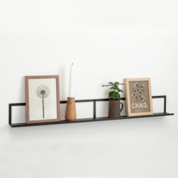 Sort gallerihylde 90 cm.