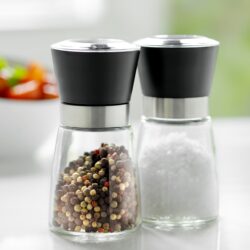 SÆT 2 SALT/PEBERKVÆRN SORT LÅG